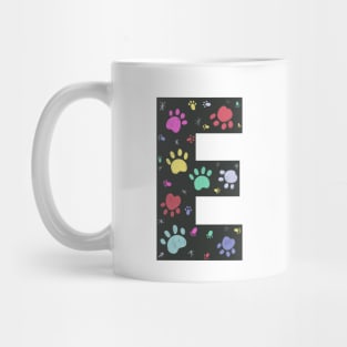 D letter  with colorful paw print Mug